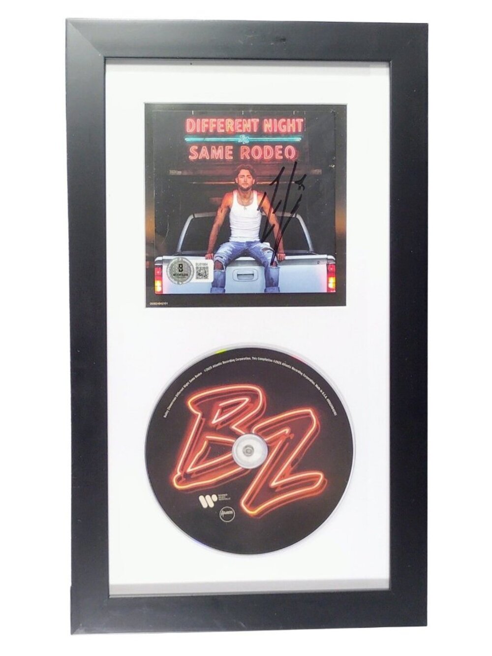 Bailey Zimmerman Signed Different Night Same Rodeo Framed CD Beckett COA